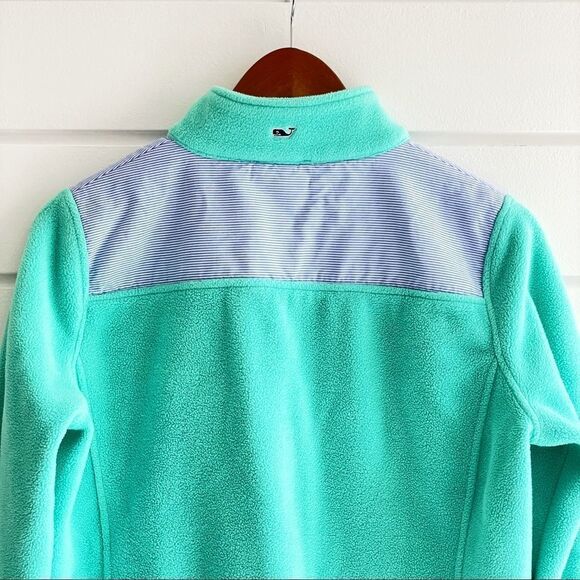 Vineyard Vines Seersucker Stripe Shoulder Shep Fleece Pullover Sweatshirt Small - Picture 5 of 14